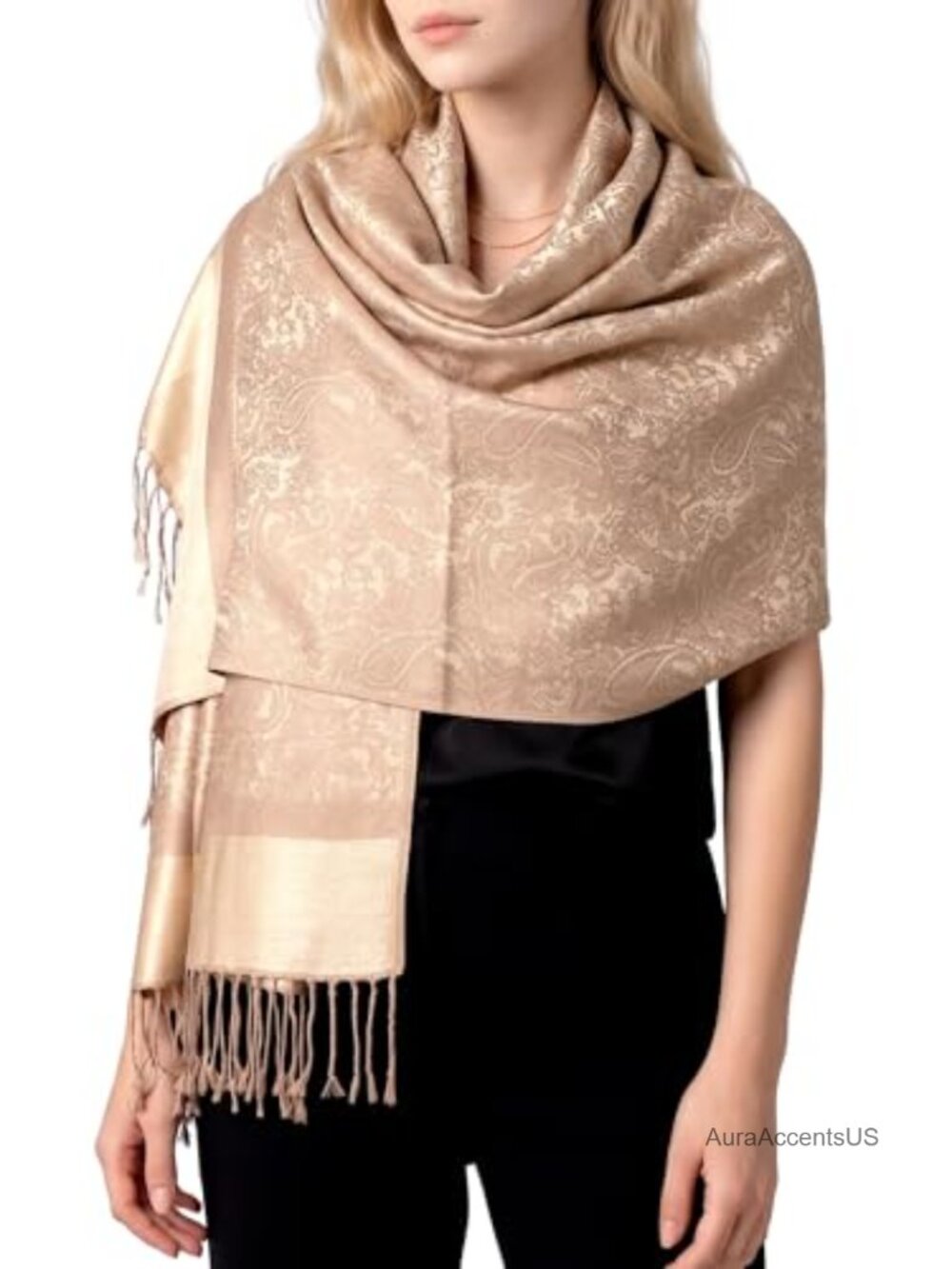 Vintage Paisley Pashmina Scarf Lightweight Wrap Shawl